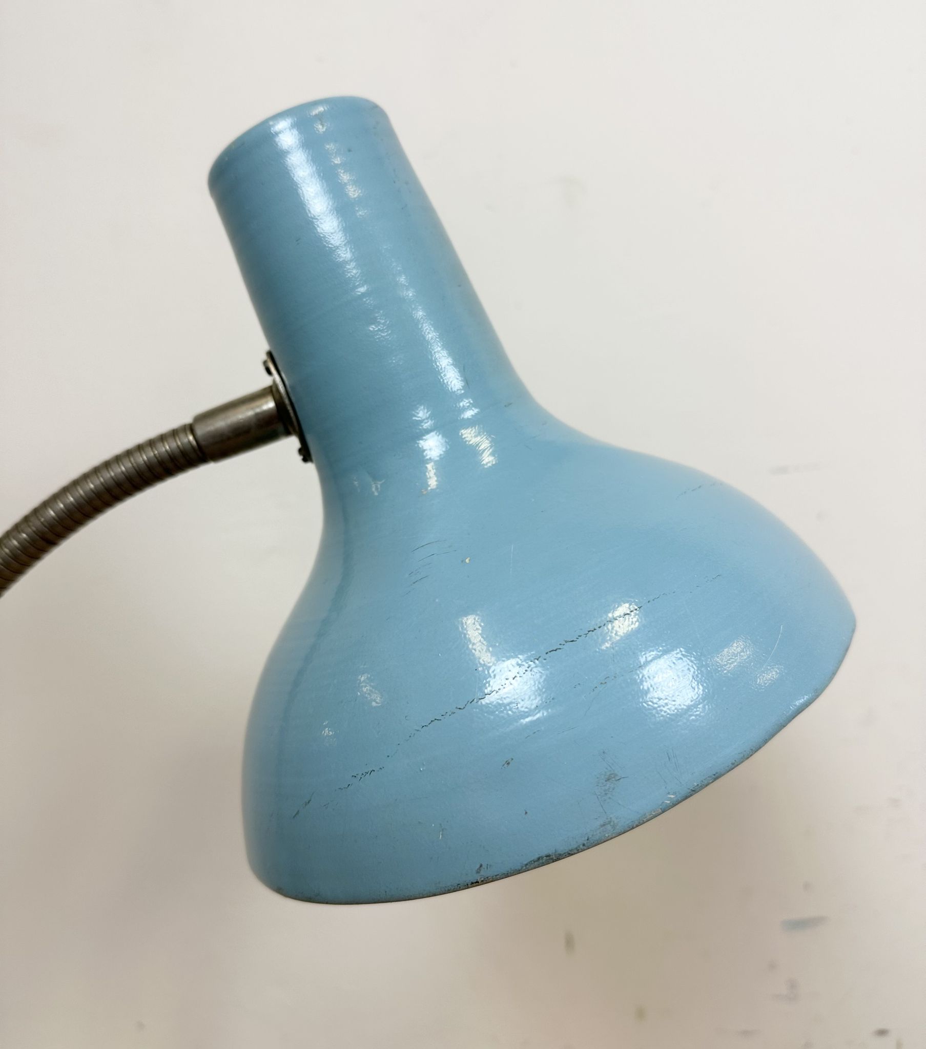 Blue Industrial Gooseneck Table Lamp, 1960s