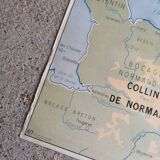 Vintage school map mdi FRANCE Normandy Paris Basin