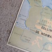 Vintage school map mdi FRANCE Normandy Paris Basin