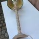 Twisted wooden floor lamp in beige and green S.C.E.