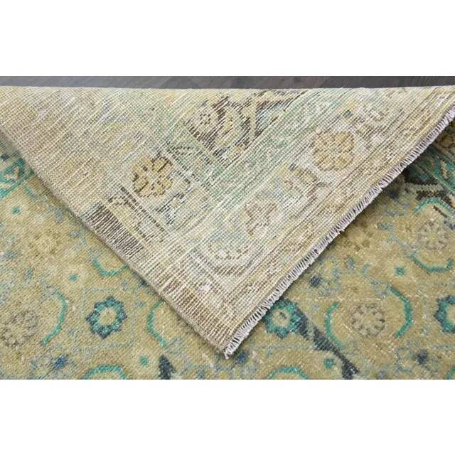 Vintage Turkish Oushak Handmade Wool Cotton Orange Runner Rug 108x294