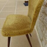 1950s compass foot sheepskin chair covered in sheepskin fabric