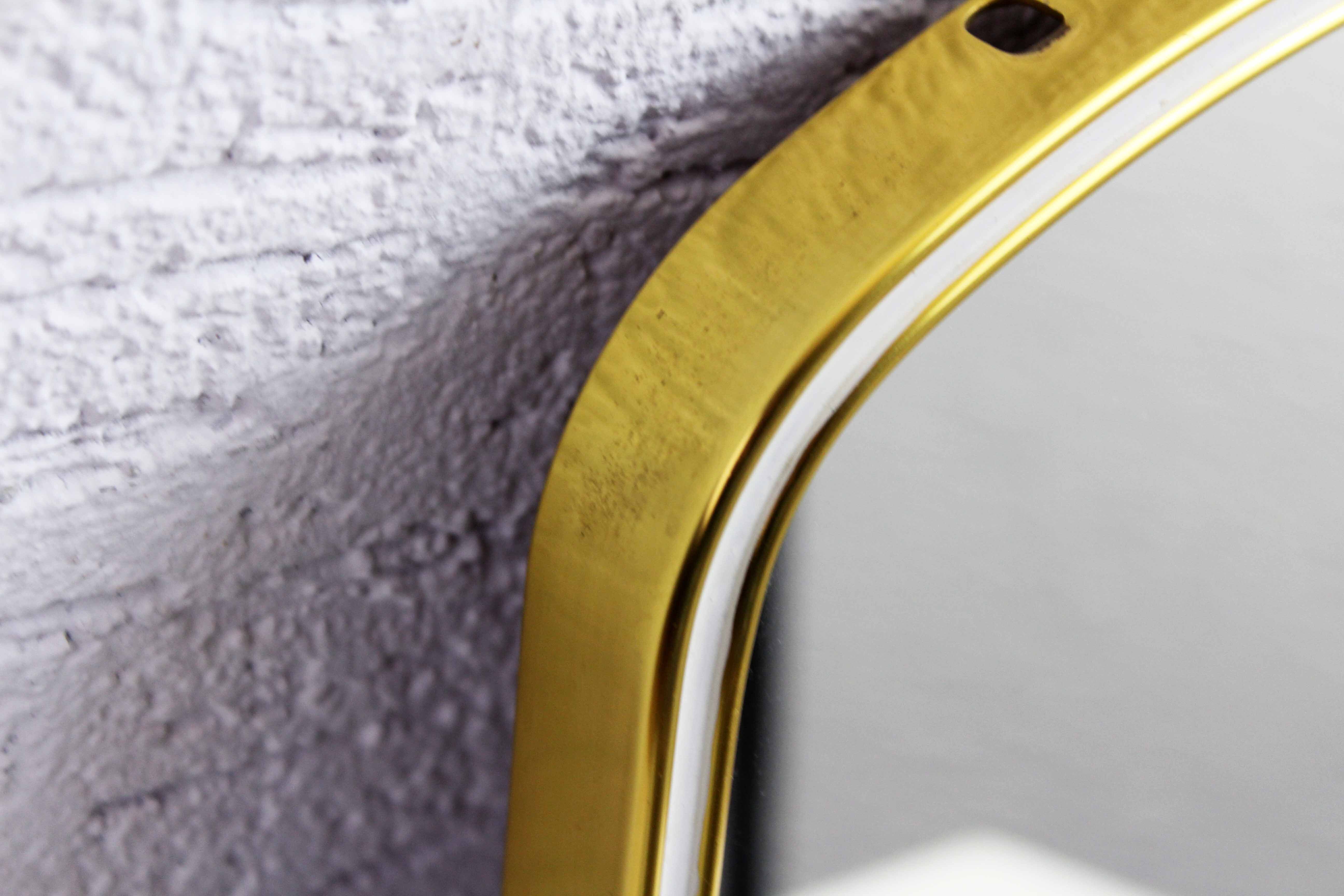 Freeform brass mirror, 42x28 cm