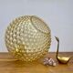 Vintage amber glass globe hanging lamp