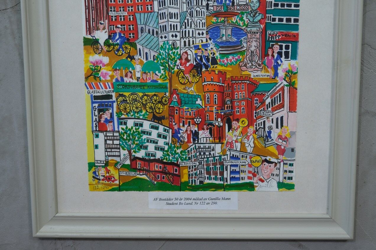 Hand signed modern lithograph by Gunilla Mann, 1990s.