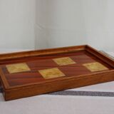 Plateau en bois et verre