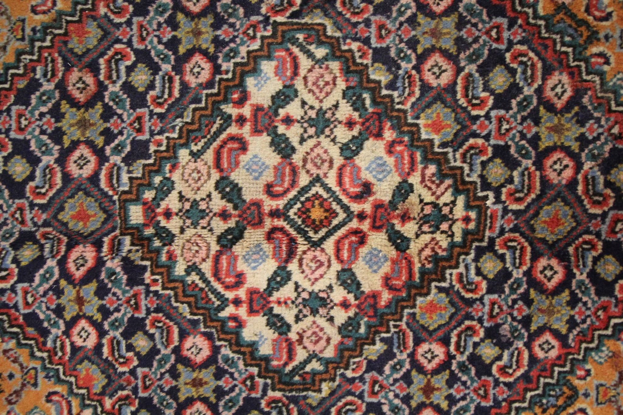 Vintage persian living room rug handwoven red wool ardebil carpet area rug- 197x292cm
