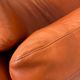 Vintage retro Danish 3 person cognac leather sofa