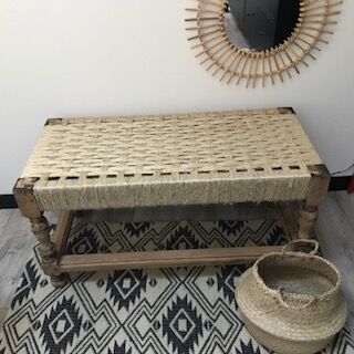 Hand woven Indian bench