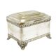 Eclectic sugar bowl, silver-plated brass, Bracia Buch, Poland, early 20th century