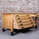 Comptoir en bois massif plateau acier
