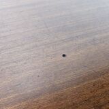 1950s chest of drawers covered in walnut with brass handles