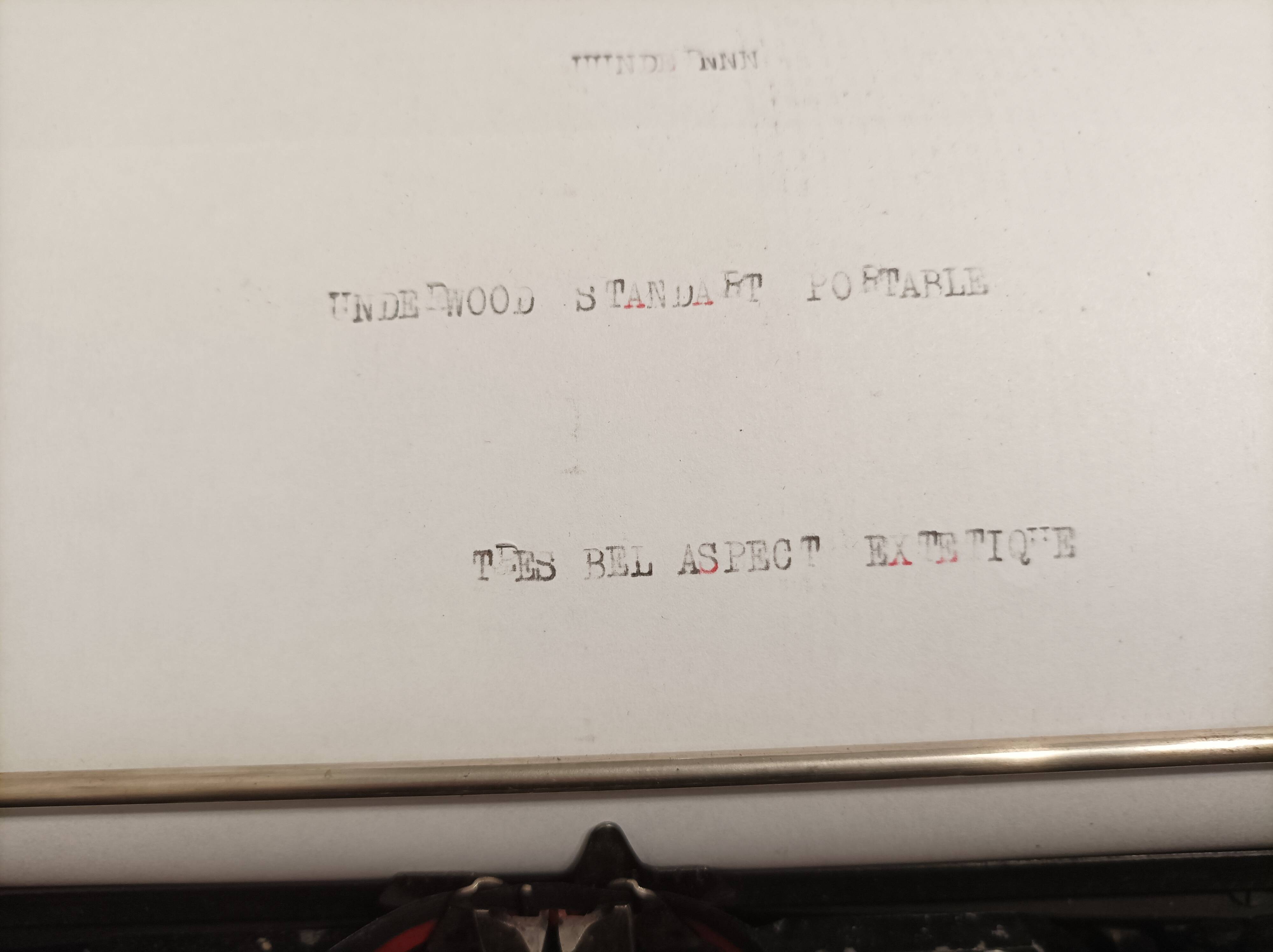 Underwood portable typewriter