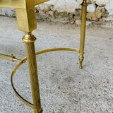 Table basse mid-century en marbre vert et laiton, 1960s
