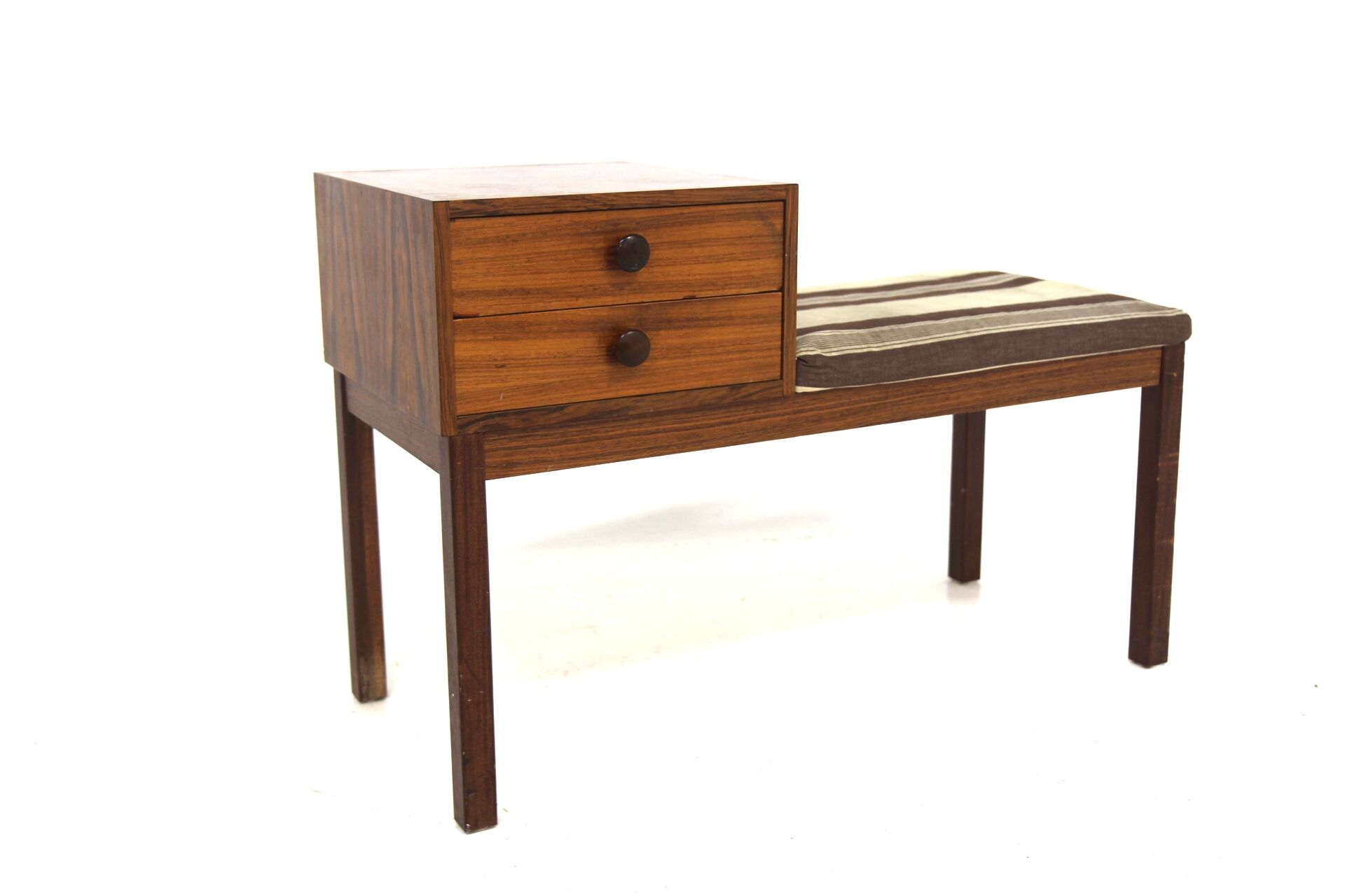 Banc-téléphone scandinave en palissandre, Suède, 1960