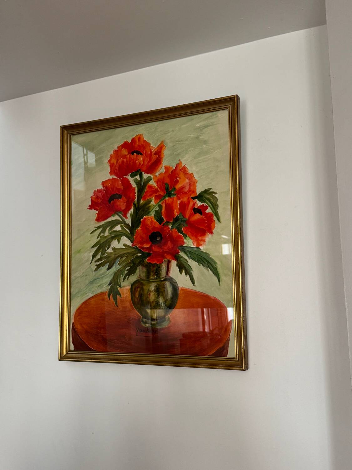 Still life with poppies, signed 20th century