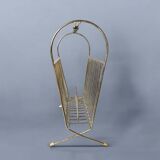 50s magazine rack in brass and scoubidou