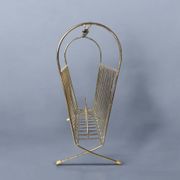 50s magazine rack in brass and scoubidou