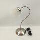 Lampe à poser pied métal chromé et abat-jour en verre blanc 37 cm