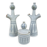 Capron Vallauris 50s oil, vinegar, mustard and cruet set