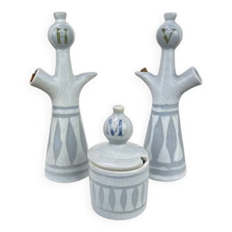 Huilier vinaigrier moutardier Capron Vallauris 50's
