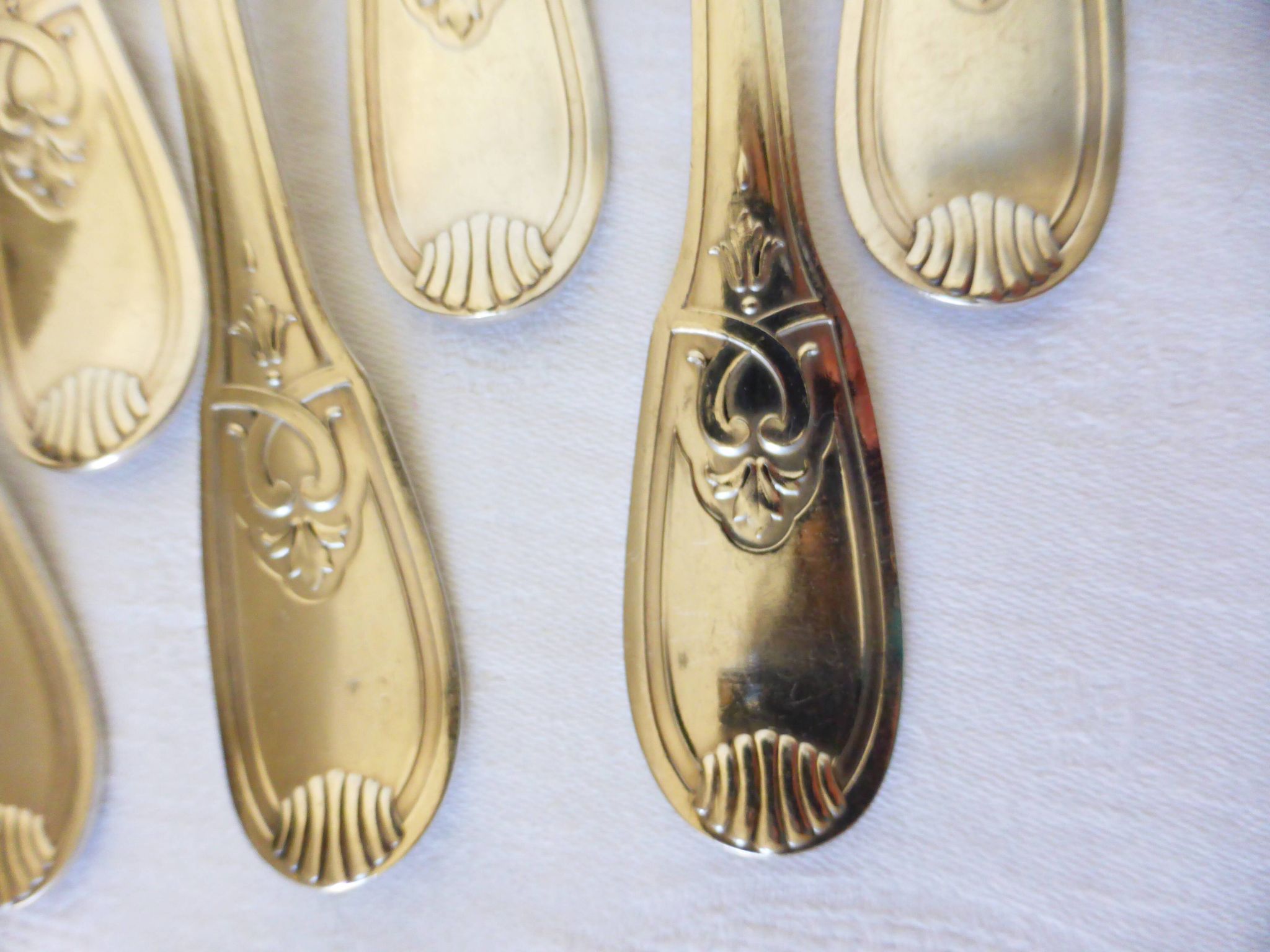 6 vintage silver metal forks punched 2106158