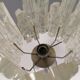 Table lamp with a teak ‘trunk’, silver-coloured metal base, acrylic shade