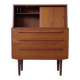 Teak secretary desk by AG Aarhus, 3 drawers and hidden mirror, Denmark, 1960s