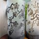 Cylindrical glass paste vase “cherry blossom”