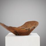 Grand bol en bois de racine organique, France, années 1950