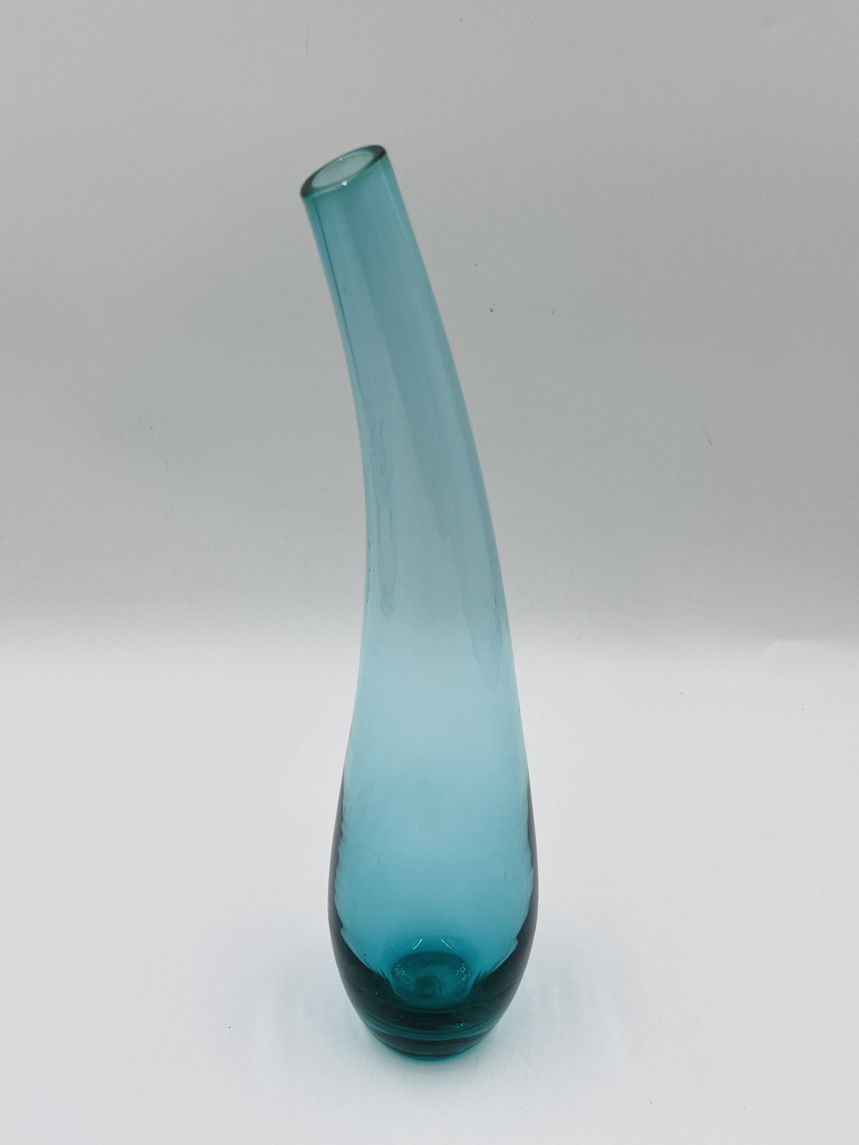 Curved glass bud vase