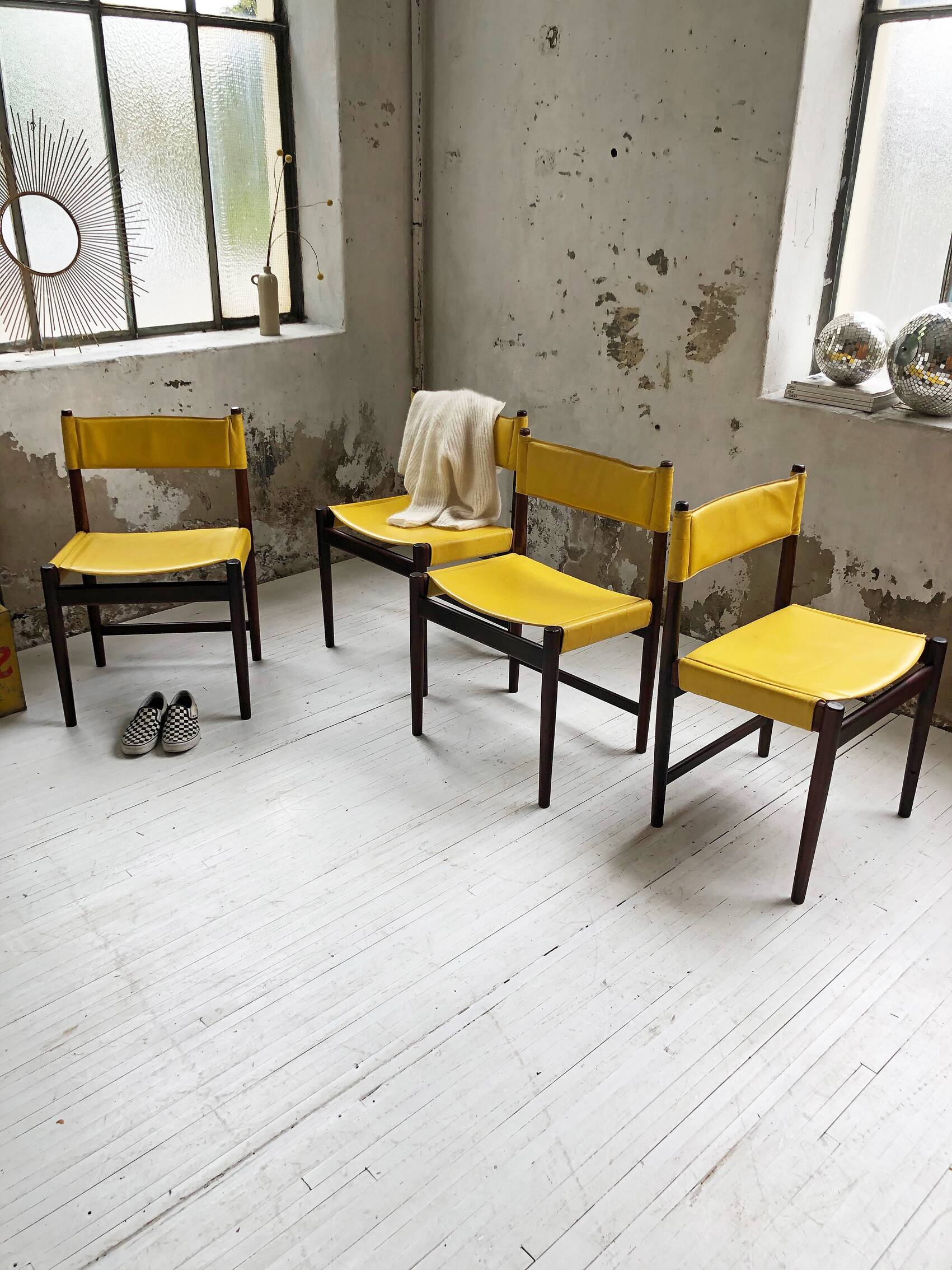 Rosewood leather chairs by Arne Vodder for Sibast