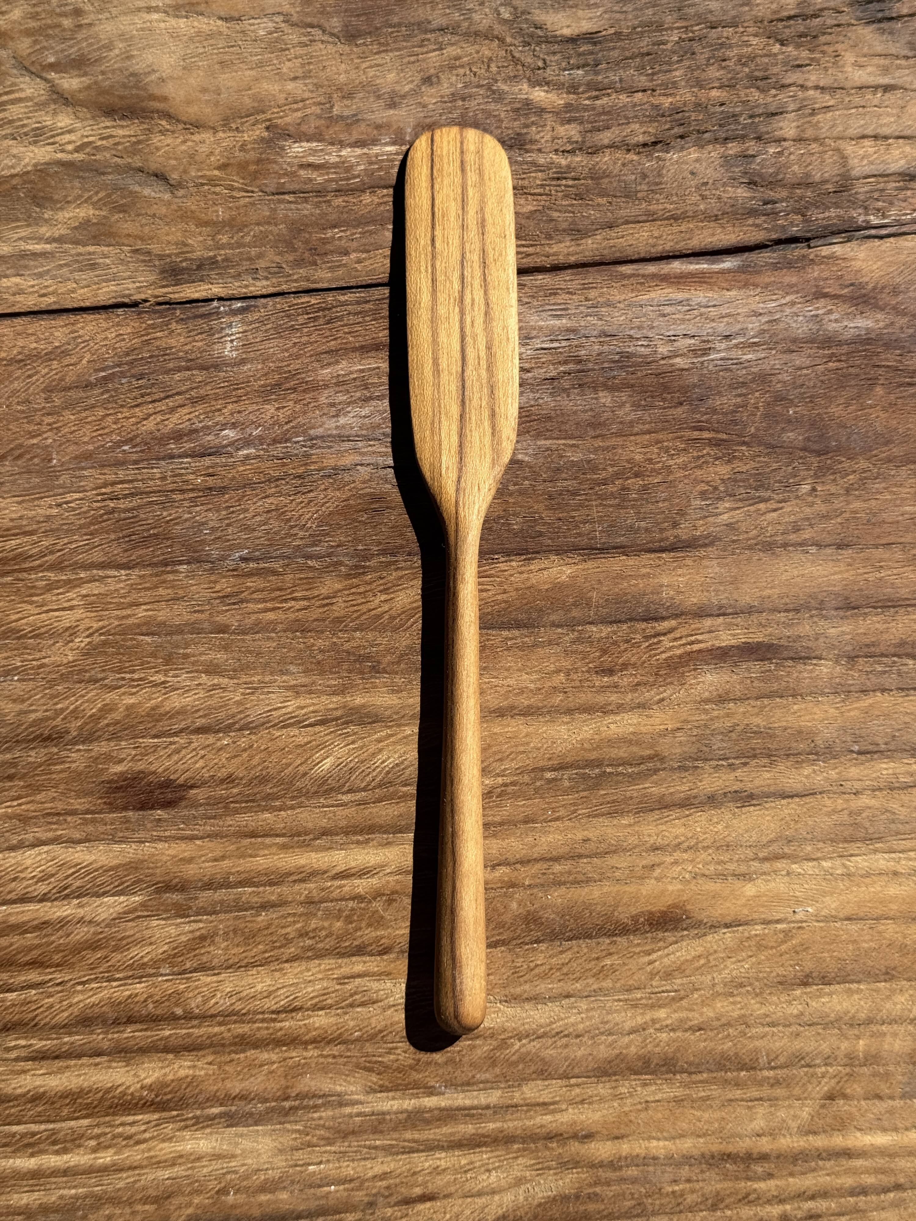 Small spatula, teak spreading knife, Indonesian monoxyle L18 l2.