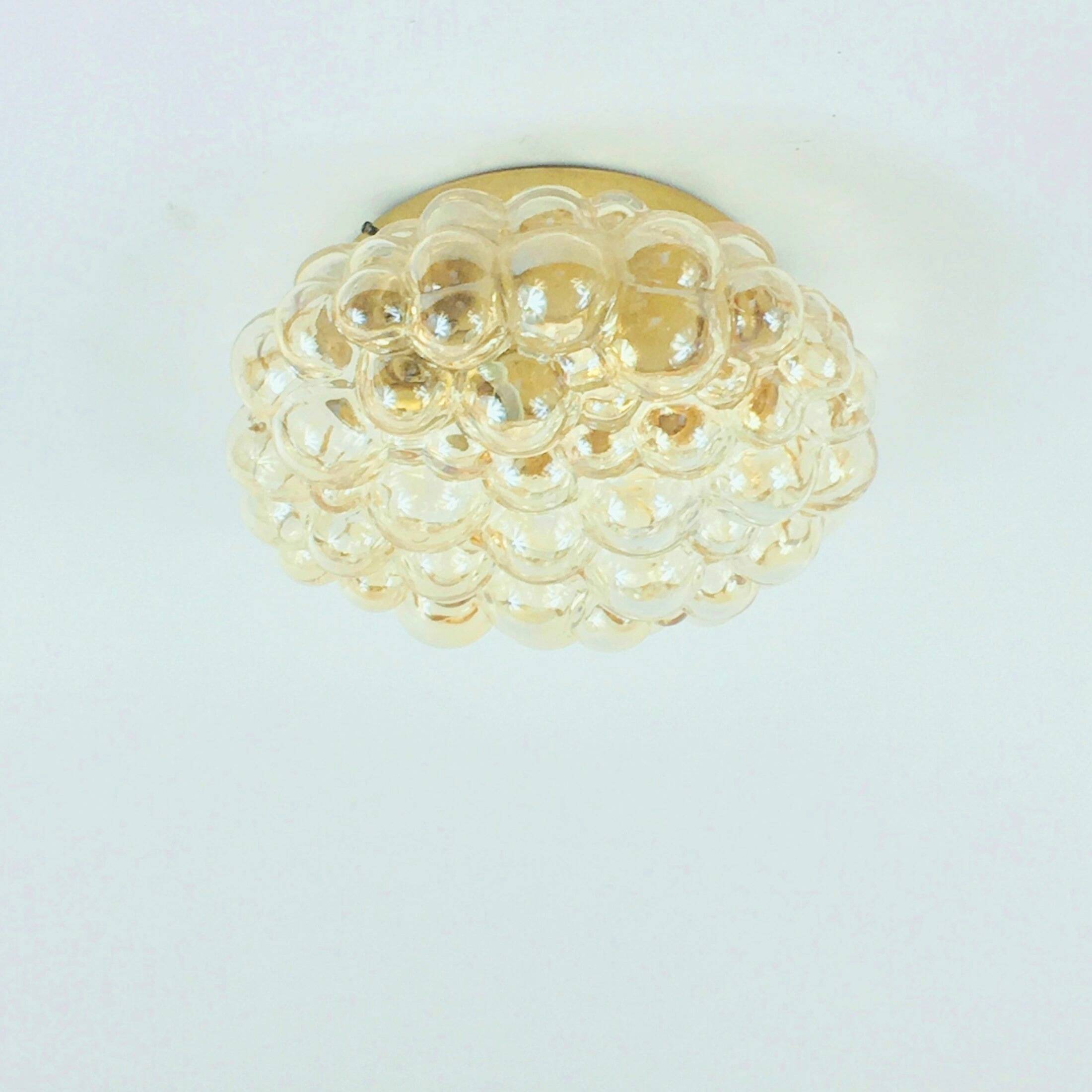 Mid Century Bubble Glass Ceiling Light H.Tynell For Limburg, Germany, 60s