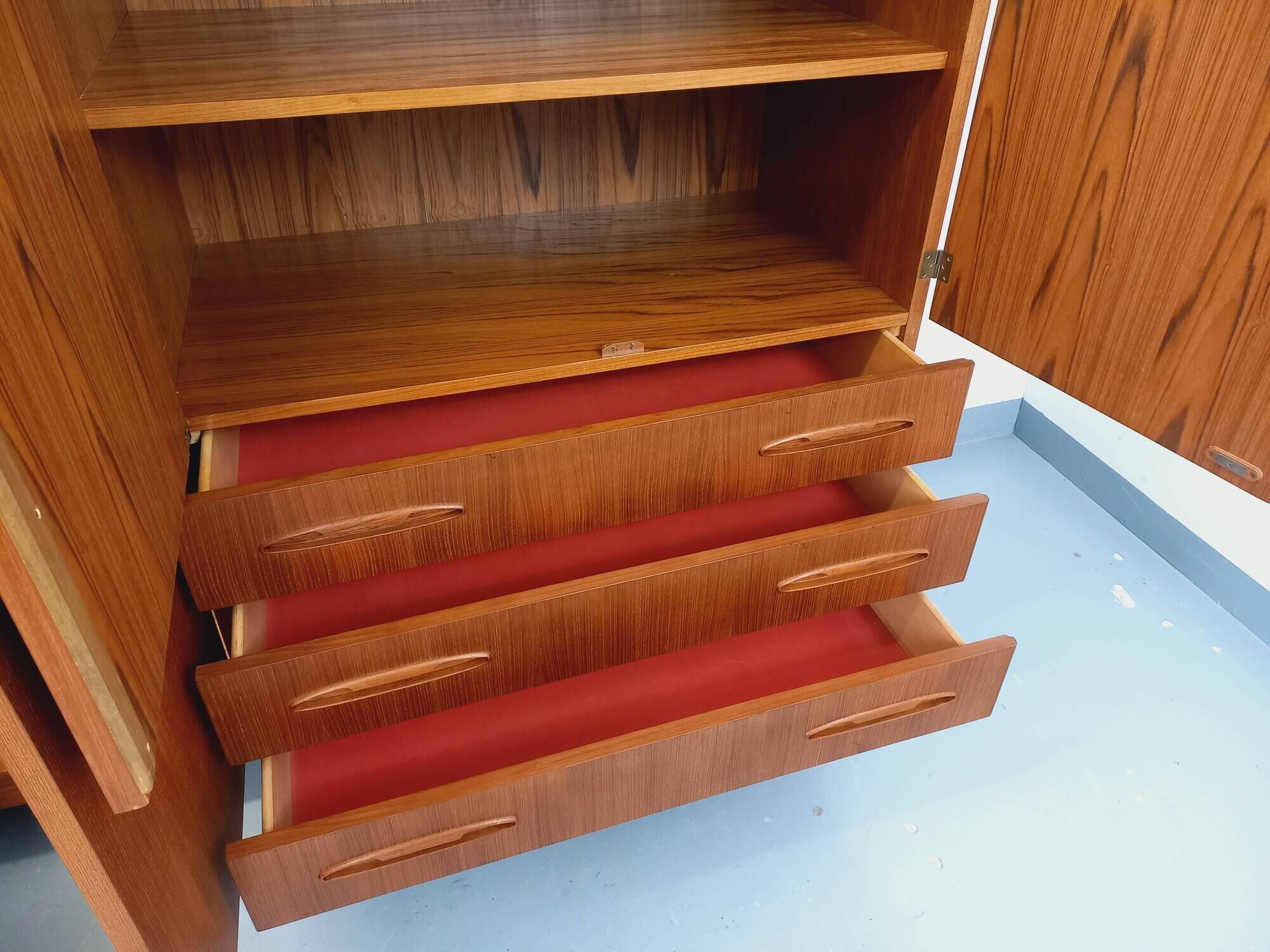 Vintage Scandinavian teak wardrobe from the 1960s.