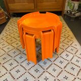 Set of 3 orange nesting tables from Kartell