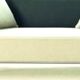 High-end 3-seater leather and fabric sofa