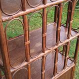 5-tier rattan bookcase shelf