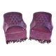 Pair of pink velvet toadstool armchairs