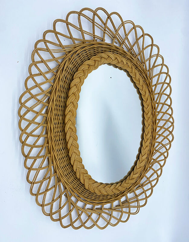 Rattan mirror
