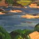 Original Swedish Oil on Canvas - "Lake" by Kersti Flyckt - Signed - Vintage and Framed - 79 × 66 cm (31.1 in × 26 in)