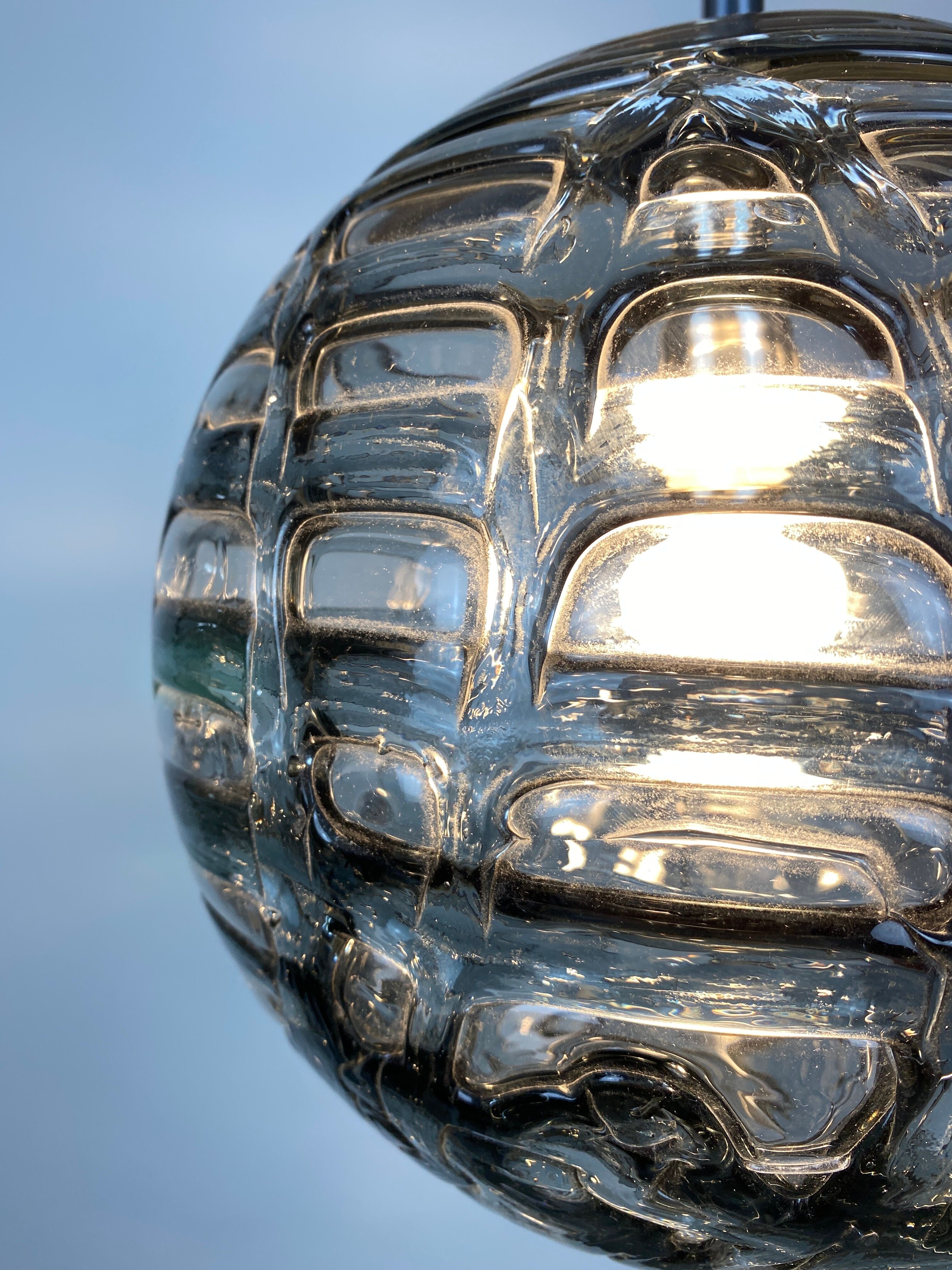 Murano glass ball pendant lamp by Doria Leuchten 1960