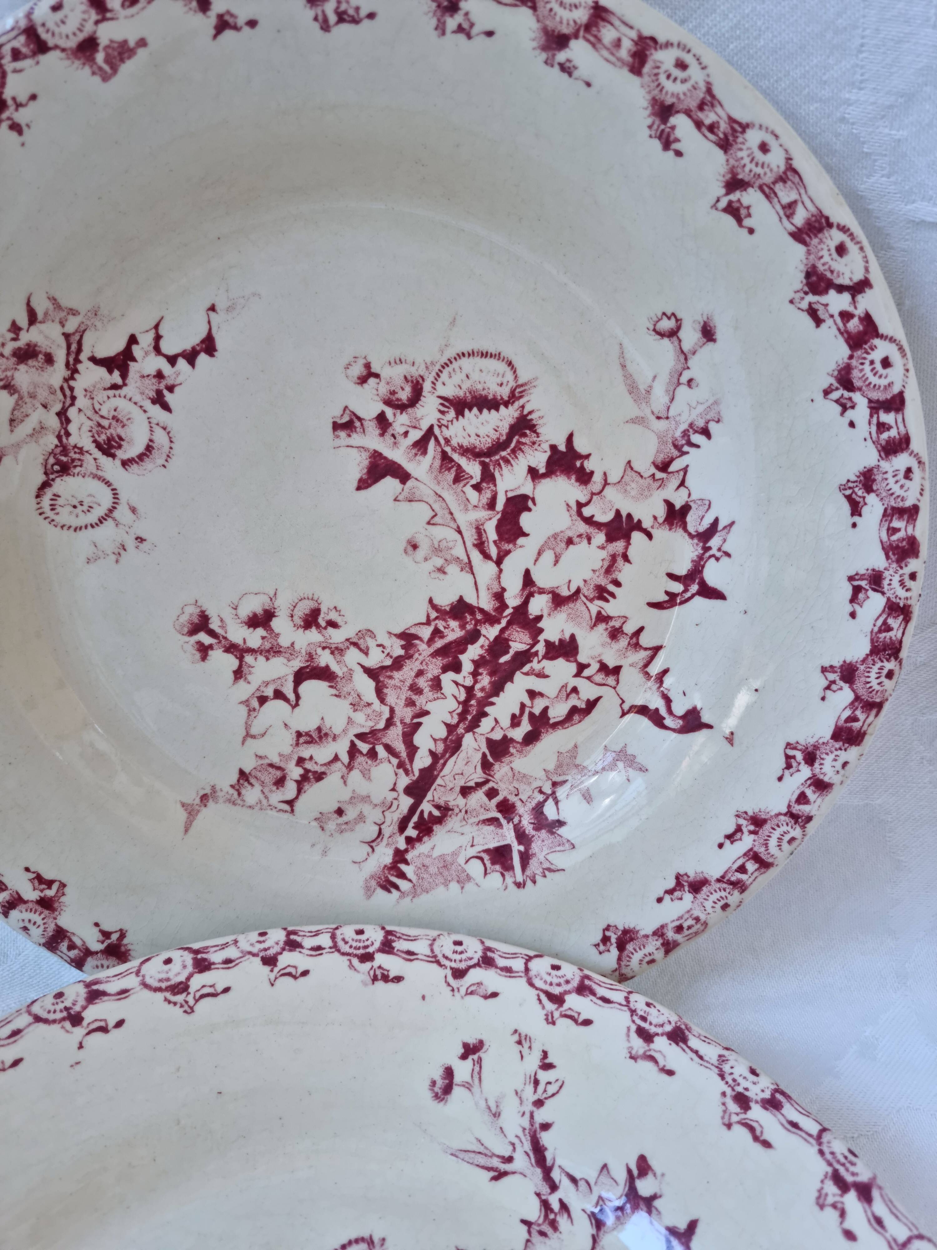 Lot de 2 assiettes Chardons rose de Gien