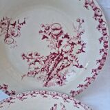 Set of 2 plates Pink Thistles of Gien