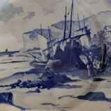 Sarreguemines earthenware plate with Marine decor late 19th century early 20th century