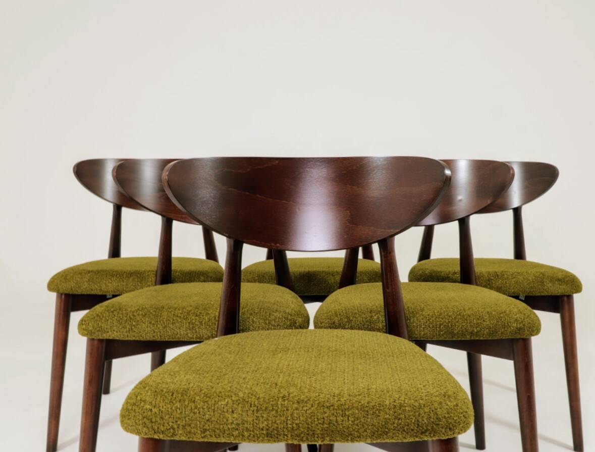 Dining chairs set of 4 wild green curly Scandinavian design