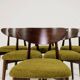 Set of 4 dining chairs in sauvage green bouclé Scandinavian design.