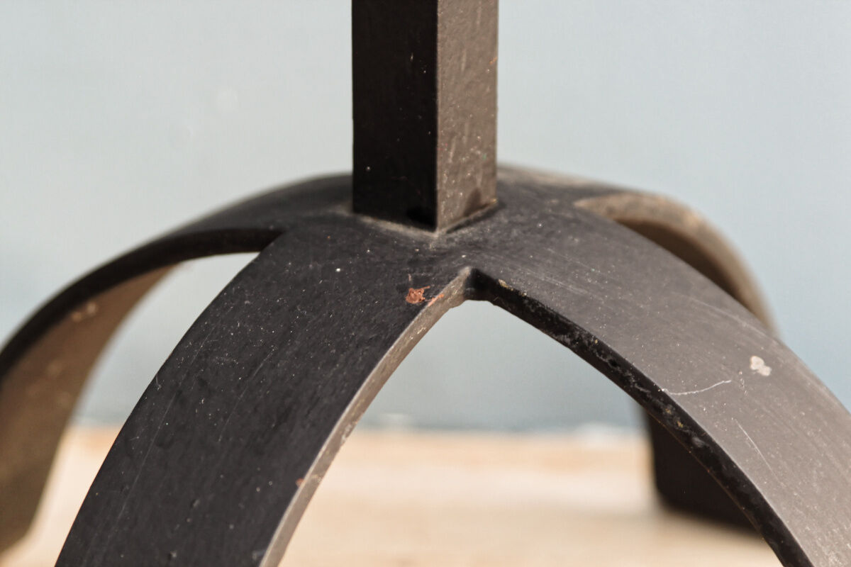 Pair of brutalist wrought iron candlesticks