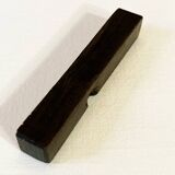 Set of 11 ebony wood knife rests with brass inlay