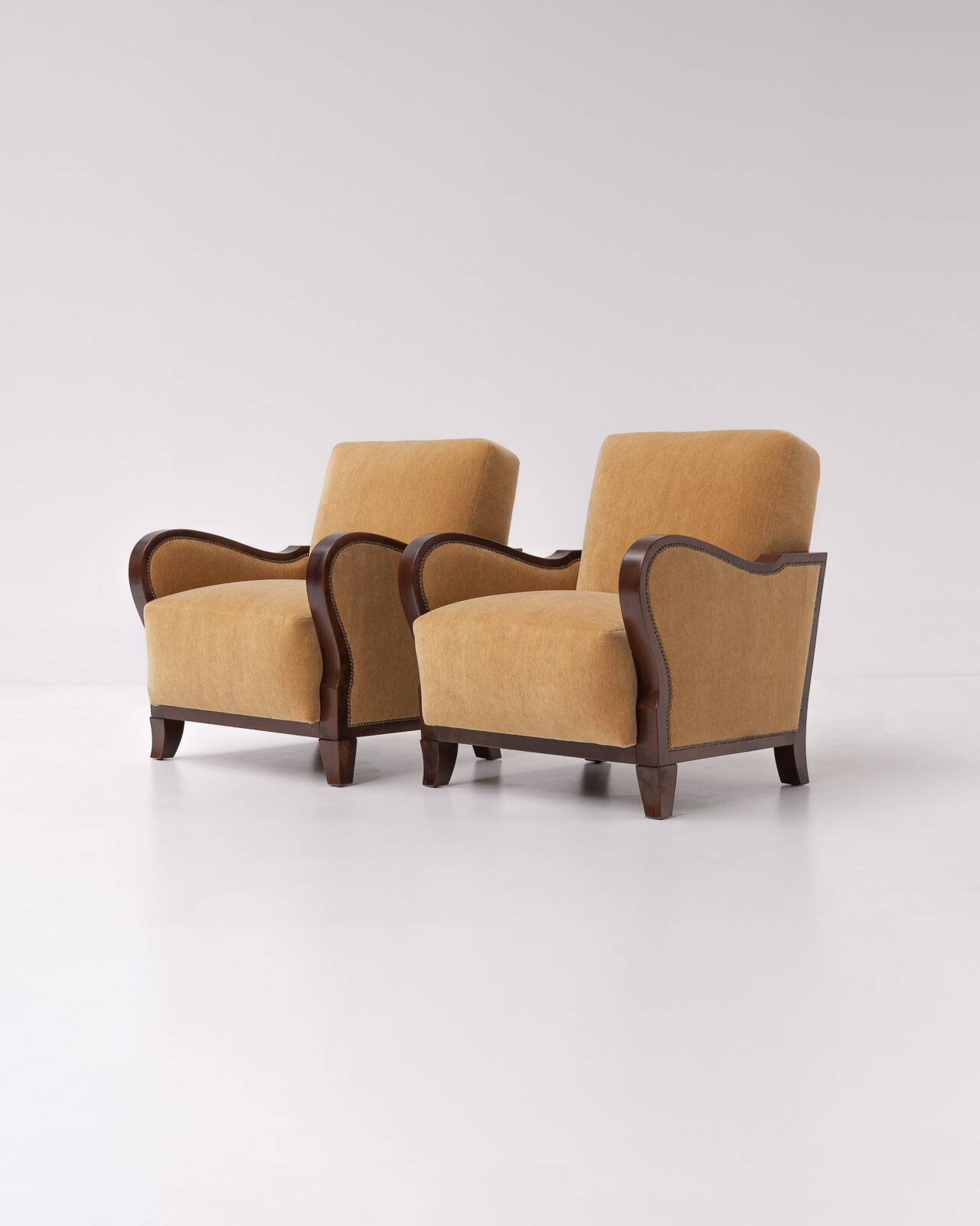 Paire de fauteuils club Art Déco, années 1940